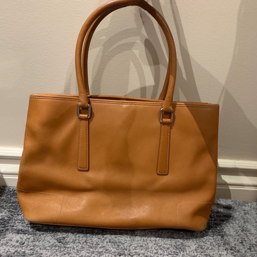 Coach Burnt Orange Cowhide Leather Handbag